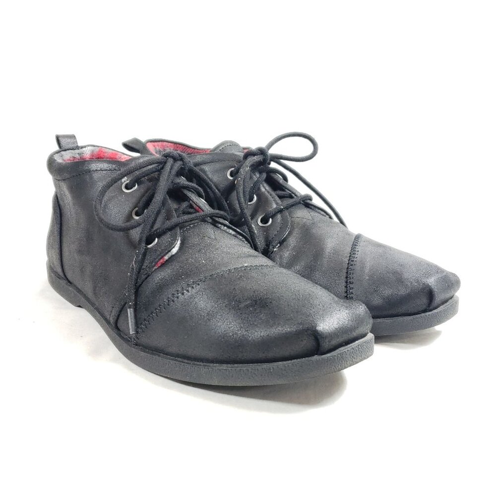 BOBS Womens Size 11 Black Ankle Lace-Up Casual Shoes